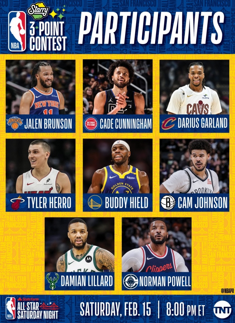  NBA全明星三分大賽名單：利拉德沖擊三連冠 希爾德、康寧漢姆在列