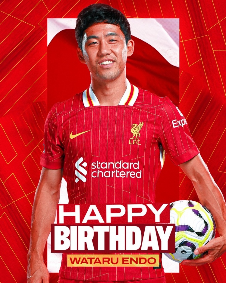  利物浦祝遠(yuǎn)藤航32歲生日快樂，球員加盟紅軍至今出戰(zhàn)62場(chǎng)比賽