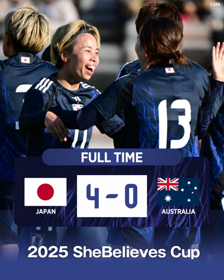  熱身賽日本女足4-0澳大利亞女足，田中美南2射1傳&長谷川唯任隊長