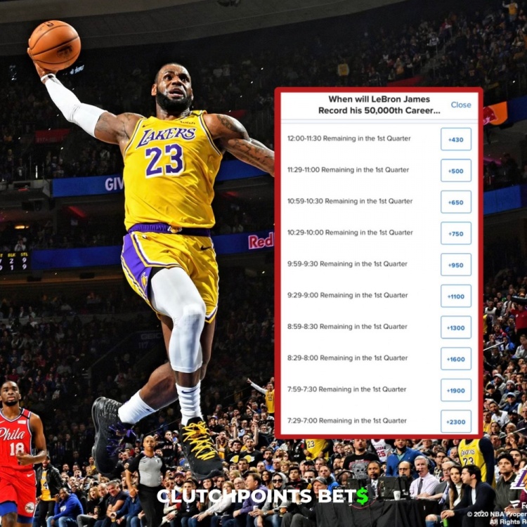 僅差1分！詹姆斯今日何時破五萬分賠率：開場30秒內最被看好